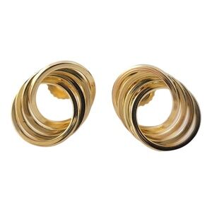 14K Yellow Gold Circle Knot Earrings #16875